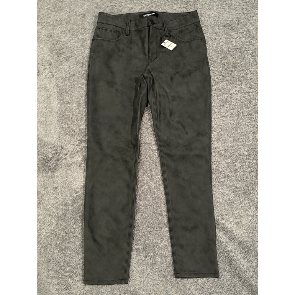 Express Pants Faux Leather Black Womens Size 8 New With Tags Y2K Club